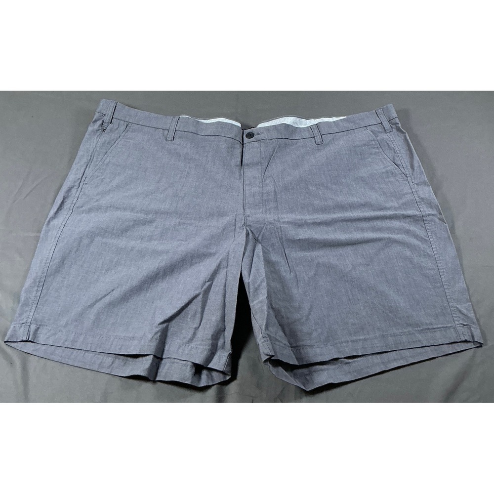Dockers Mens Gray Flat Front Chino Shorts Size 54 Classic Fit Casual Summer 54W